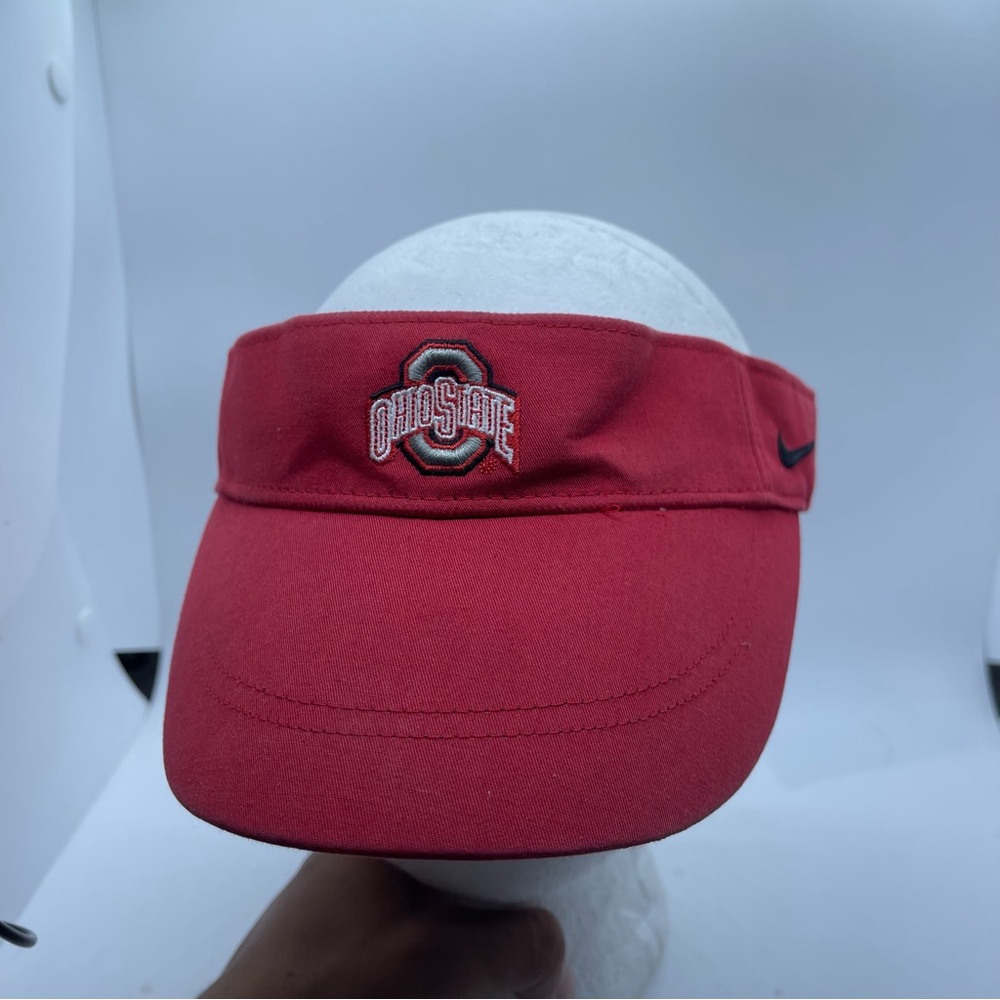 Vtg Y2K NIKE OHIO STATE‎ BUCKEYES Woman’s RED VISOR HAT